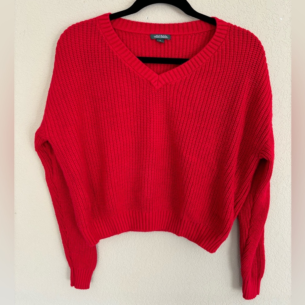 Red cropped sweater